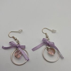 Childern's Iridescent pink hoop earrings